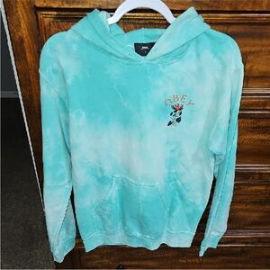 Obey Women's Aqua Tie-Dye Hoodie Size Small